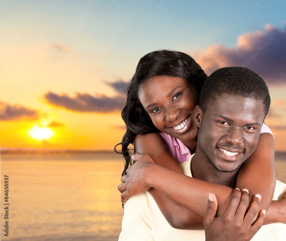 Beach, Heterosexual Couple, Cheerful. Beach, Heterosexual Couple, Cheerful.