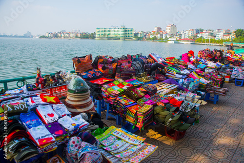 Hanoi.Vienam,market on the street. photo