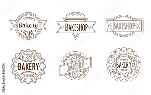 Collection of vintage retro bakery logo 