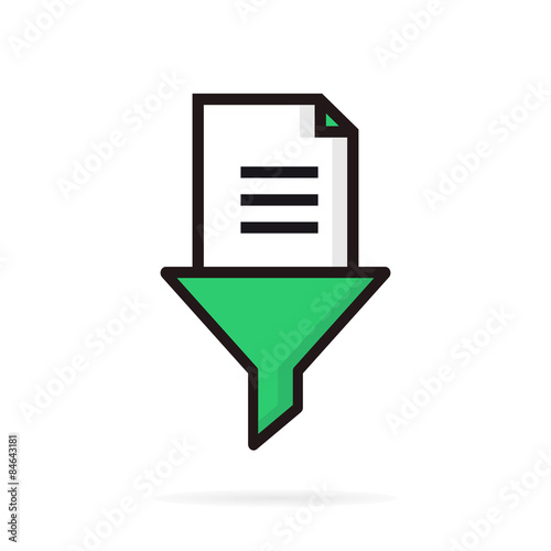 Document funnel or filter logo 