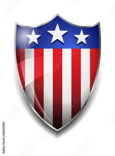 American Shield - Glossy American Flag on Shield