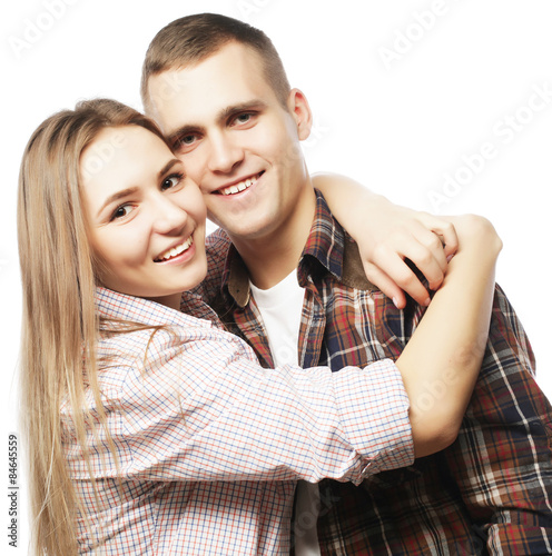  lovely happy couple hugging 