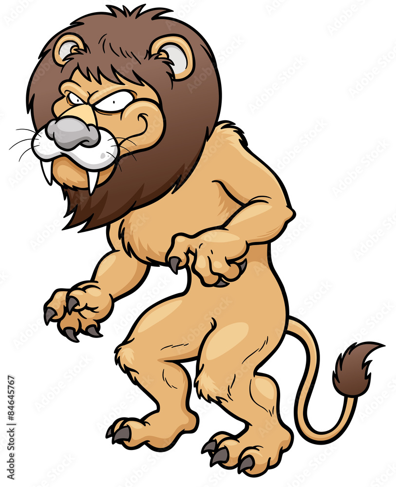 Fototapeta premium Fierce Cartoon Lion Hybrid Creature