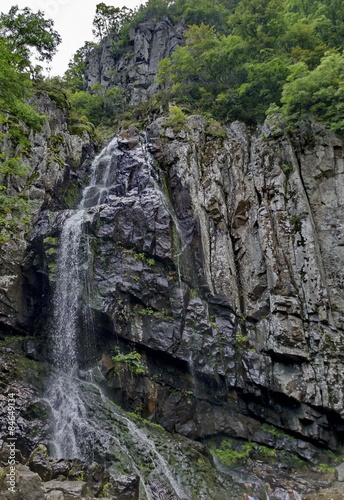 Fresh Boyana waterfalls in deep forest and rock, Vitosha, Bulgaria 