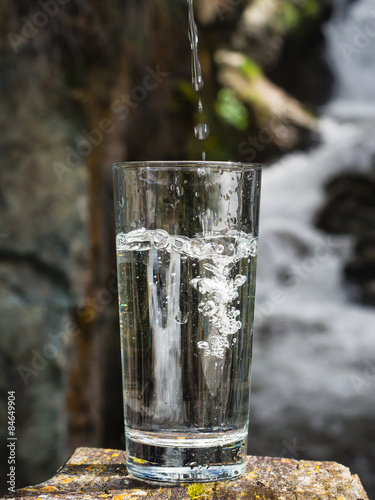 Clean drinking mineral water in a glass 
