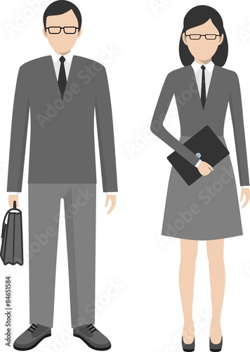 People characters avatars stand set in flat style isolated on
