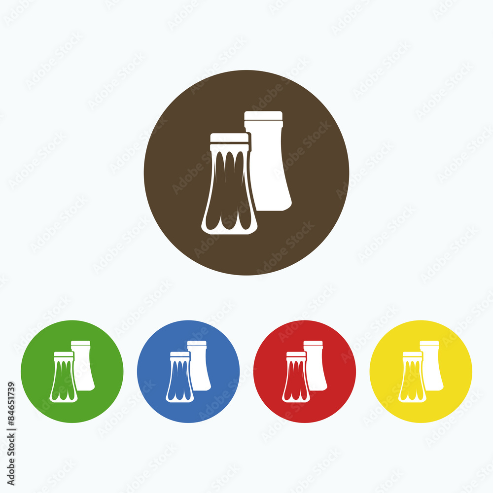 Fototapeta premium Simple icon container of pepper and salt.