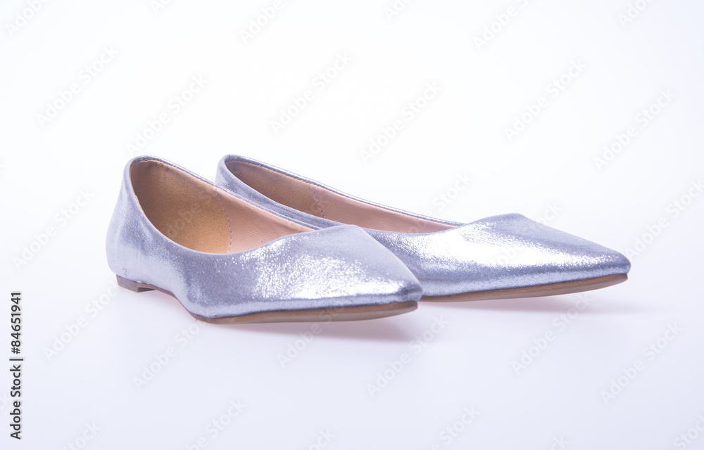 shoe. Silver colour fashion woman shoes on a background. shoe. Silver colour fashion woman shoes on a background.