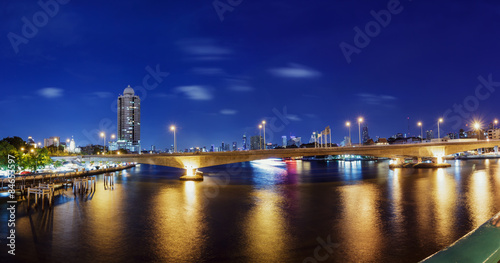 Panorama , Bangkok cityscape at night time