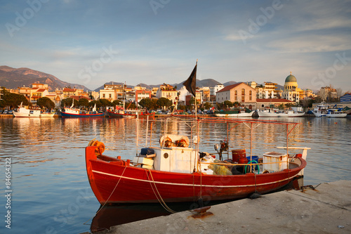 Fishing boats in the port of Patras, Peloponnese, Greece. photo