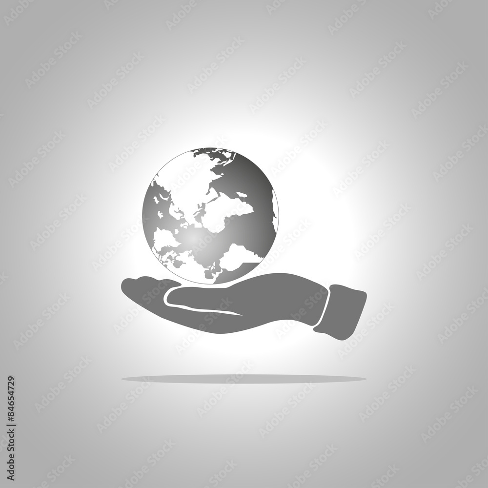 holding globe