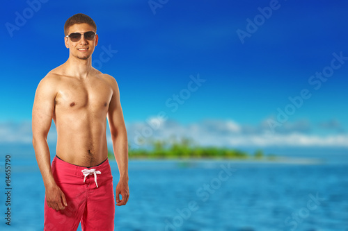 Man on beach at Philippines