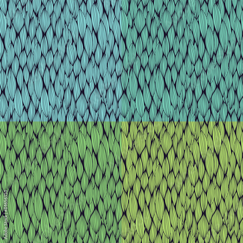 Vector seamless patterns with curvy elements