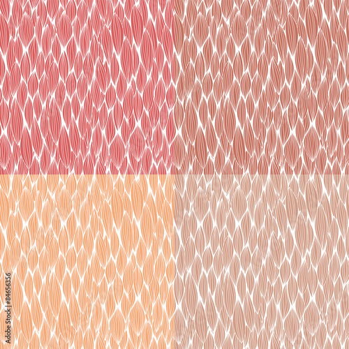 Vector seamless patterns with curvy elements