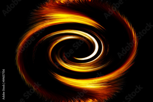 Abstract fiery circle on a black background