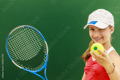Tennis - beautiful young girl tennis player © Gorilla