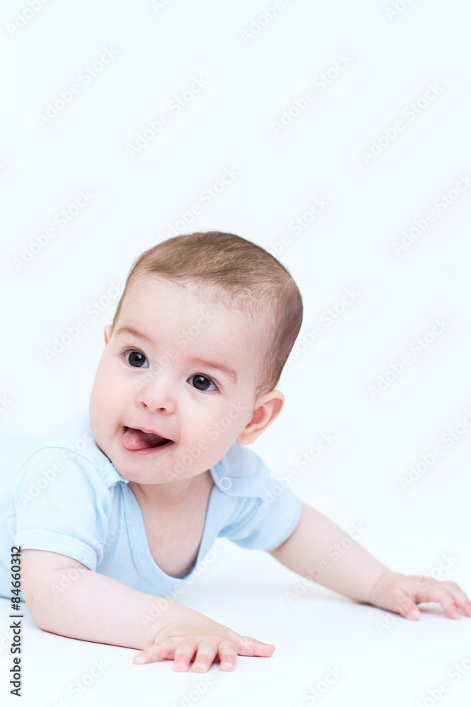 Beautiful baby on white background