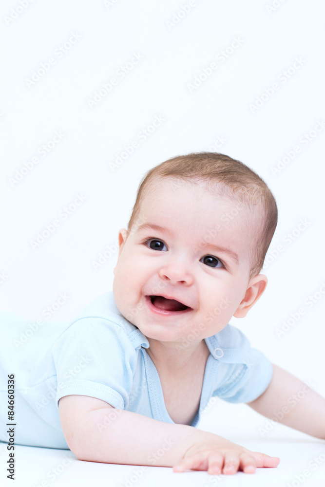 Beautiful baby on white background