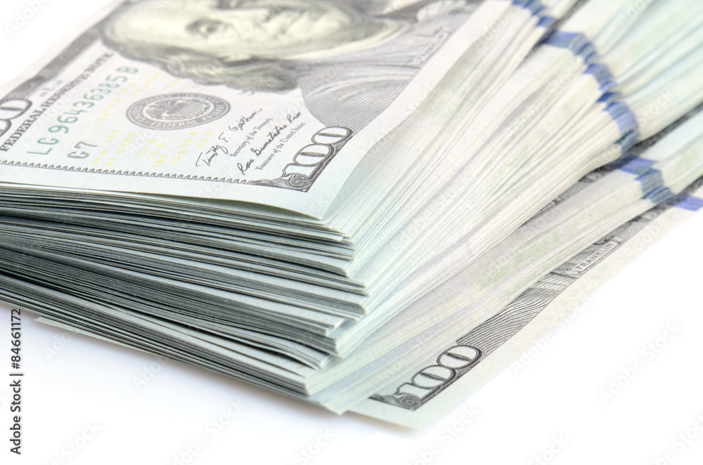 close up bundle of hundred dollars bank notes close up bundle of hundred dollars bank notes