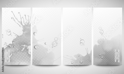 Abstract hand drawn watercolor gray background with empty place
