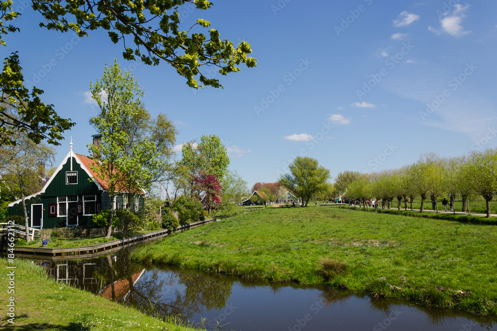 View of Zaanse Schans in Amsterdam - Netherlands