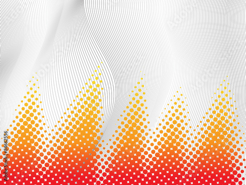 Abstract orange spikes with halftone effect