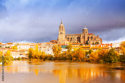 Salamanca Cathedral from Tormes River photo