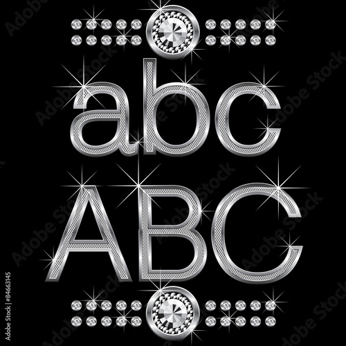 thin metal diamond letters and numbers big and small
