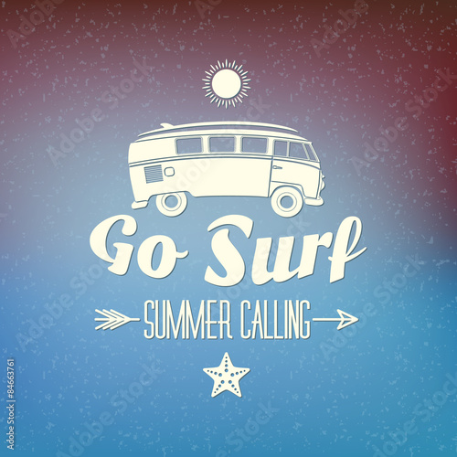 Retro Summer Holidays Hipster Label
