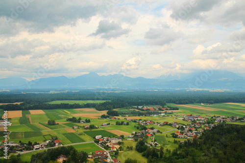 Aerial photo of Slovenian landscape