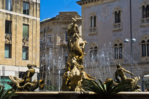Fountain of Diana at Ortigia, City of Syracuse, Sicily, Italy