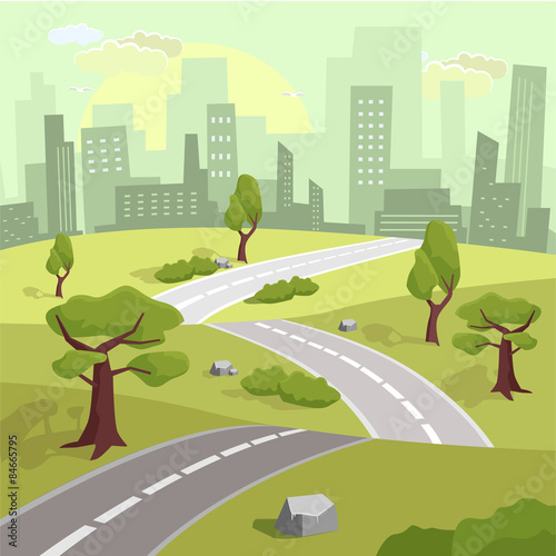 Landscape. Vector flat illustration