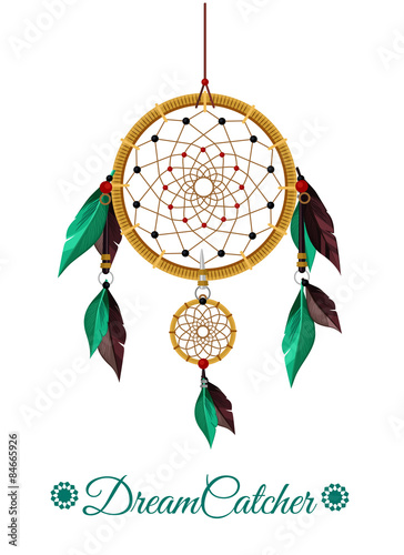 Dream Catcher. Vector flat illustration