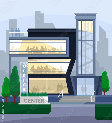 Business center flat illustration