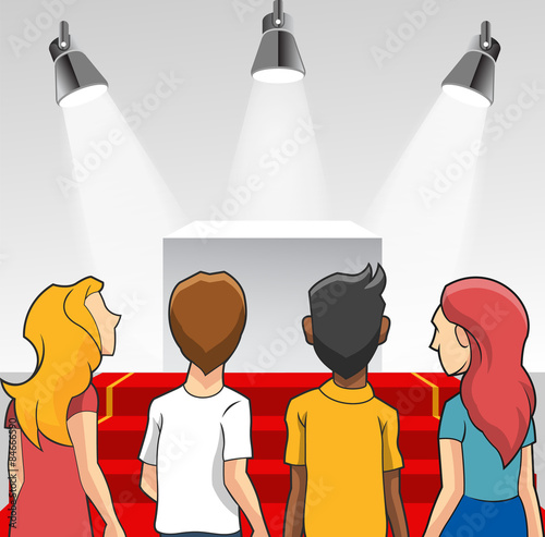 People watching. Vector illustration