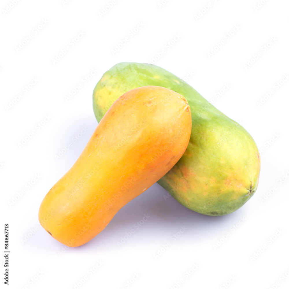 ripe papaya fruit isolated on white background ripe papaya fruit isolated on white background