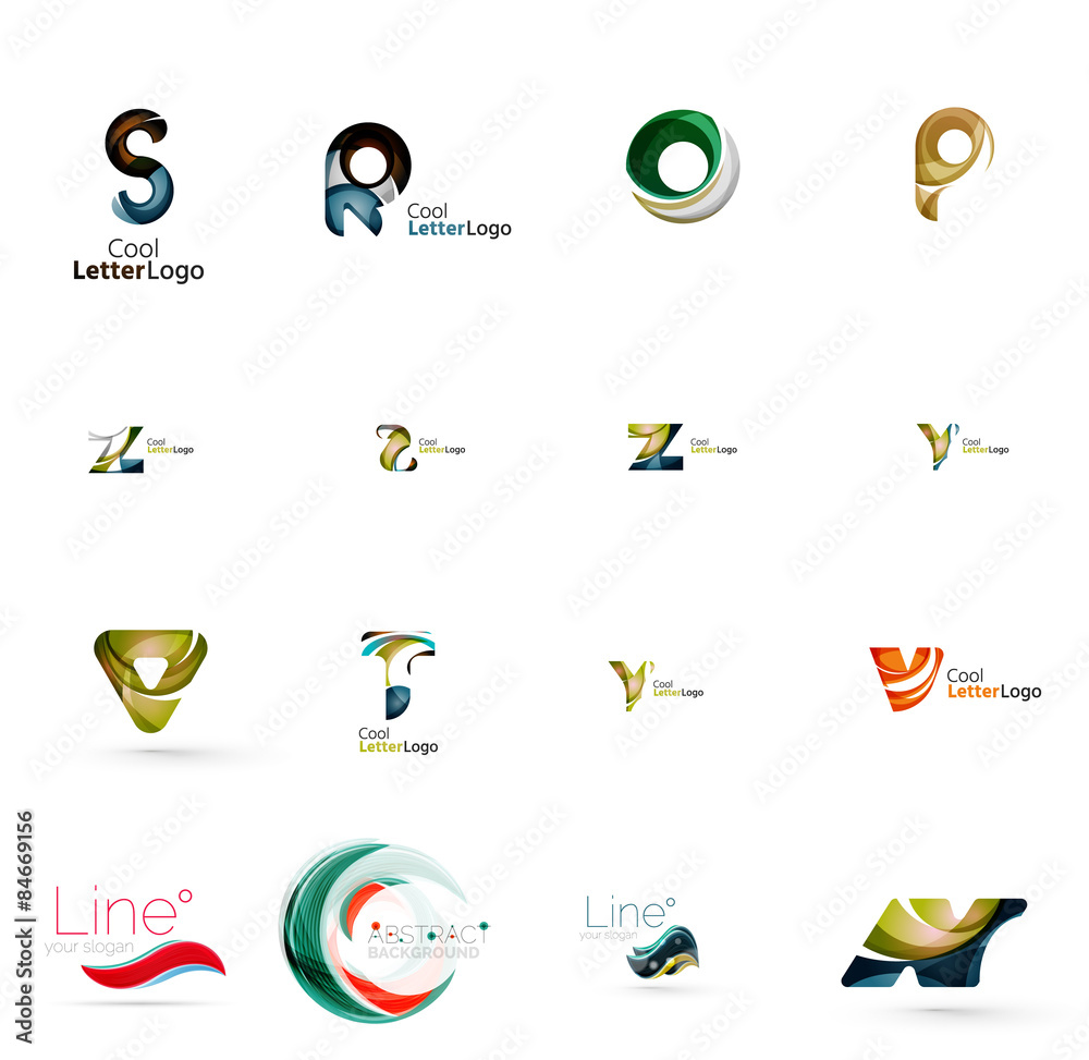 Set of universal company logo ideas, business icon collection Set of universal company logo ideas, business icon collection