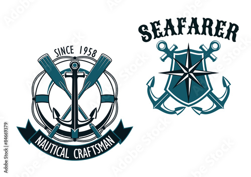 Nautical and marine themed badges