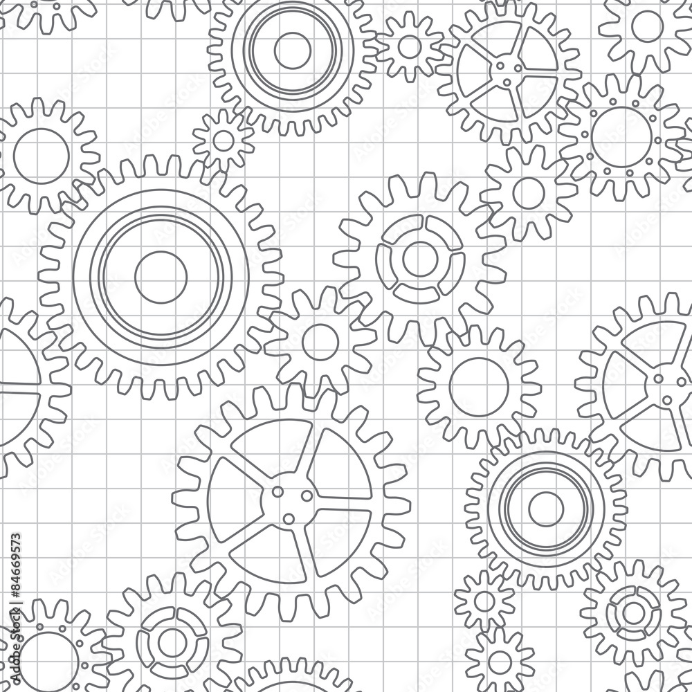 Seamless pattern of gear wheels Seamless pattern of gear wheels
