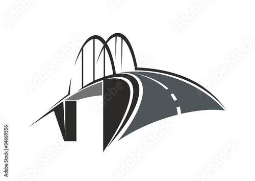 Arch bridge and road icon