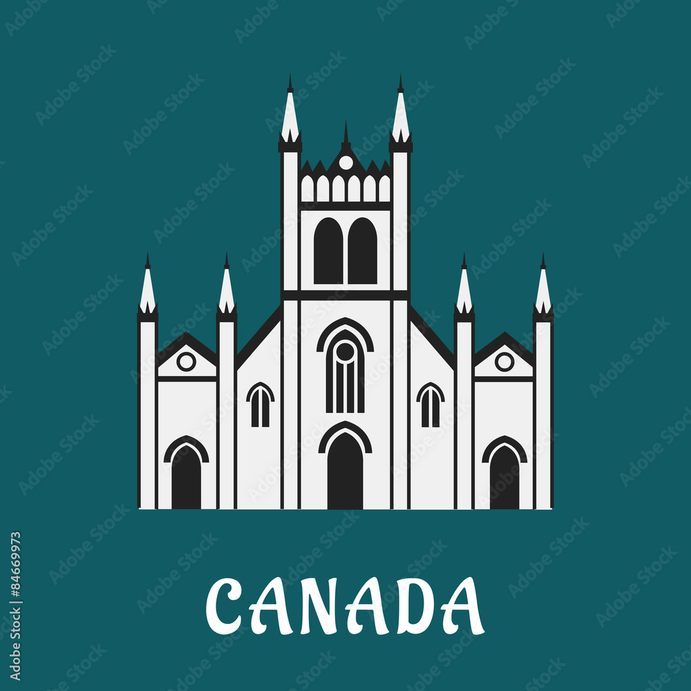Canadian architecture landmark concept with gothic temple for tr