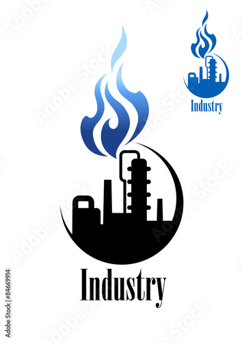 Silhouette of a chimney at a refinery