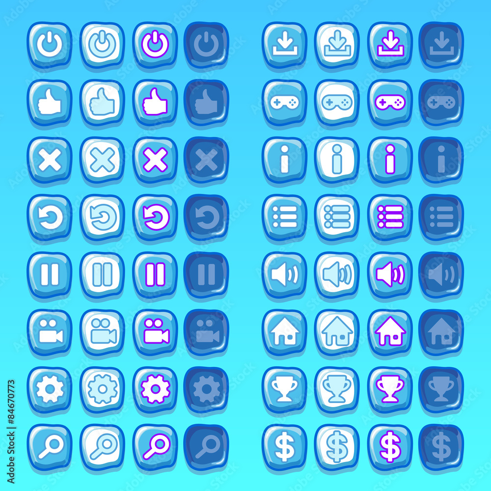 ice game icons buttons icons, interface, ui