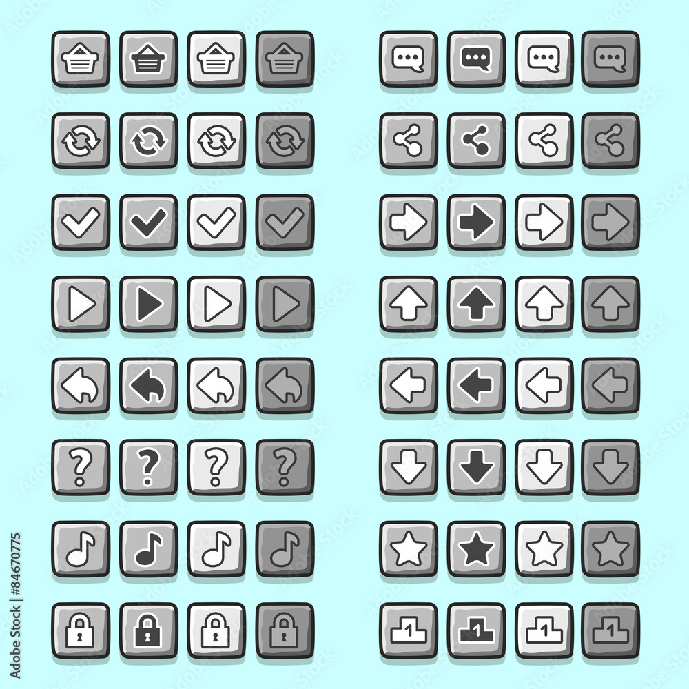 stone game icons buttons icons, interface, ui stone game icons buttons icons, interface, ui