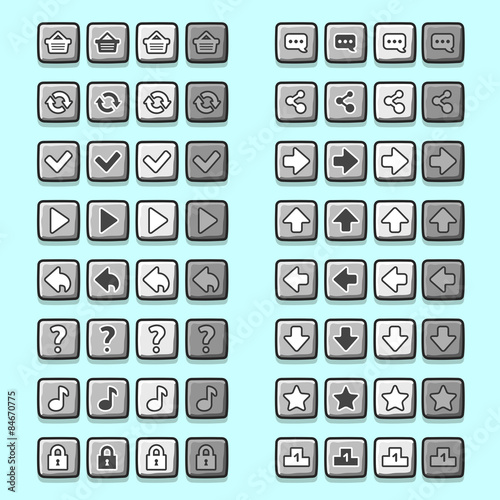 stone game icons buttons icons, interface, ui