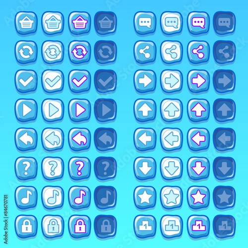 ice game icons buttons icons, interface, ui