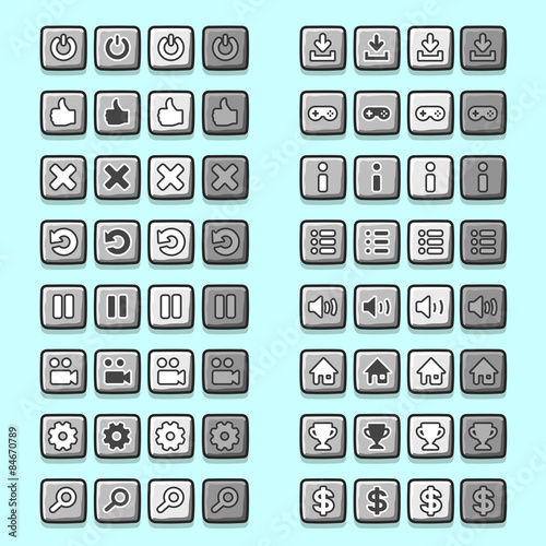 stone game icons buttons icons, interface, ui