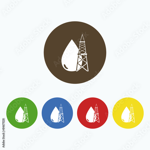 Simple icon drop of oil and tower.