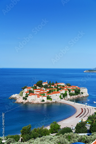 Sveti Stefan island near city of Budva, Montenegro © monticellllo