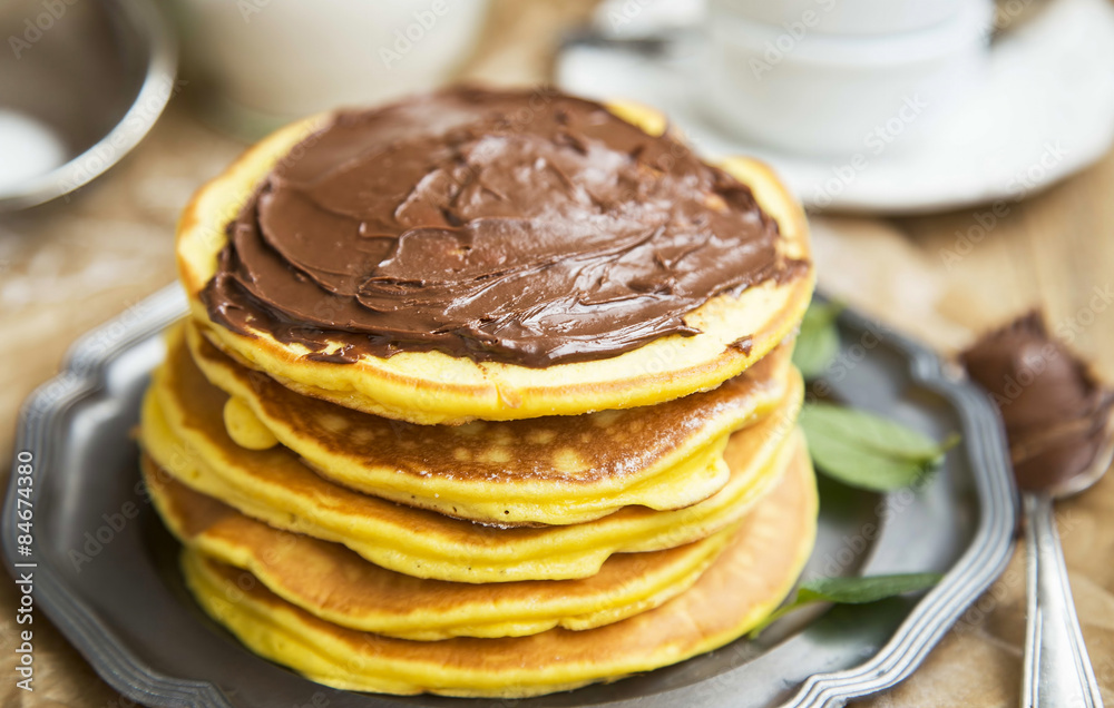 Pancakes with Chocolate Cream